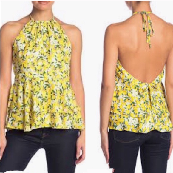 Parker Tops - Parker Lemon print keyhole halter top